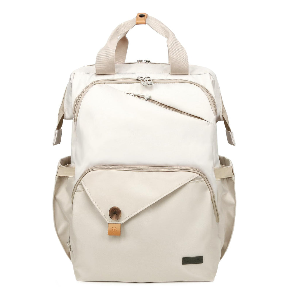 Hap Tim diaper bag front view highlights roomy 25L capacity.