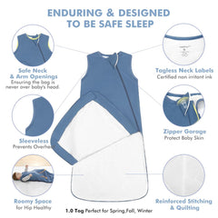 HAPIU bamboo sleep sack tog-1-0 demonstrates all-season comfort and safe layering