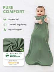 HAPIU sleep sack worn by baby, a wearable blanket for cozy all-night warmth.
