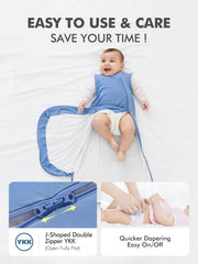 HAPIU sleep sack shows roomy leg room for growing babies.