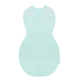 Happiest Baby Sleepea teal stars packaging shows organic cotton comfort for gentle newborn sleep