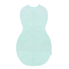 Happiest Baby Sleepea teal stars packaging shows organic cotton comfort for gentle newborn sleep