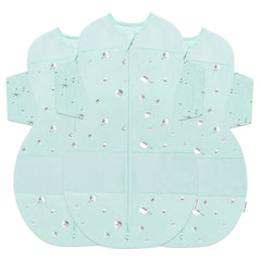 Happiest Baby SNOO Sleep Sack Teal Planets pack offers safe, comfy swaddling for sleep.