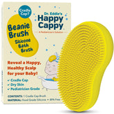 Happy Cappy Beanie Brush gently exfoliates baby scalp during cradle cap care