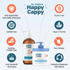 Happy Cappy body wash pump bottle for kids with soothing fragrance-free formula