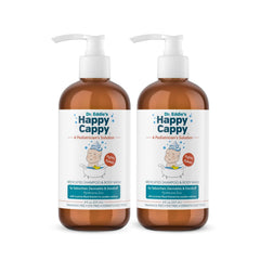 Happy Cappy medicated shampoo bottle front, fragrance-free for sensitive skin.