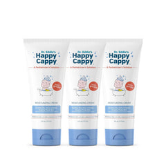 Happy Cappy Moisturizing Cream bottle closeup for sensitive skin use