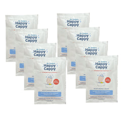 Happy Cappy Moisturizing Cream travel sachets pack for on-the-go hydration.