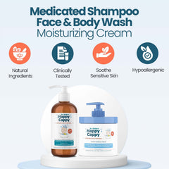 Happy Cappy moisturizing cream tube for after-bath hydration