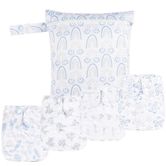 Happy Flute 9 Sets newborn cloth diapers in packaging show a cost-saving starter kit.
