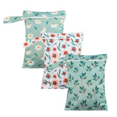 Happy Flute Daisy wet bag front view showing versatile storage for diapers and swimwear