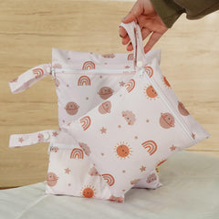 Happy Flute wet bag compartment travel image shows convenient zipper section for quick organization.