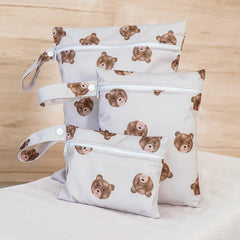 Happy Flute wet bag folded-compact image highlights portable storage on the go