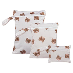 Happy Flute wet bag main shot shows versatile three sizes for travel organization