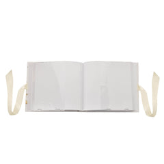 Happy Homewares ivory satin bow closure keeps photos secure and elegant