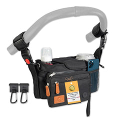 Happy Path & Co universal stroller organizer with cup holder keeps beverages within easy reach.
