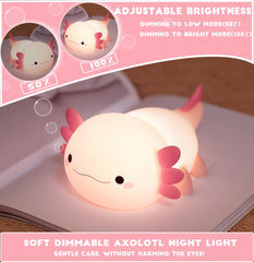 HAPPYBAG Axolotl Night Light USB rechargeable for travel and camping