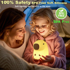 HappyBag Capybara Lamp with two brightness modes for soft to bright light.