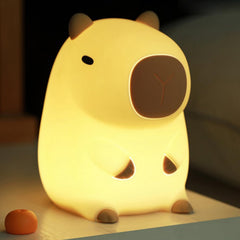 HappyBag Cute Capybara Night Light front view with gentle bedtime glow.