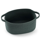 Happyiren Cute Woven Basket hunter green front view for stylish storage and gifting