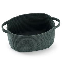 Happyiren Cute Woven Basket hunter green front view for stylish storage and gifting