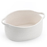 Happyiren cute woven storage basket with handle in nursery for tidy organization