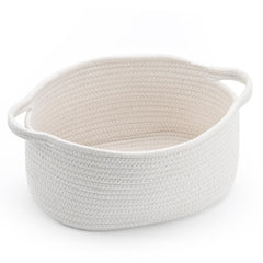Happyiren cute woven storage basket with handle in nursery for tidy organization