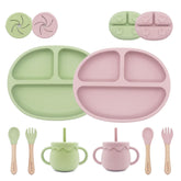 HappyNibble divided suction plates 2-pack with secure grip for self-feeding