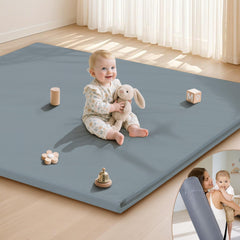 HARBOLLE Baby Play Mat blue tummy time surface with extra cushioning for infants