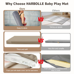 HARBOLLE Non-slip vegan leather keeps the mat in place on floors.