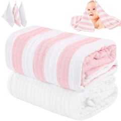 HardNok muslin baby towel 5-piece set in gift box, ideal for baby registry.