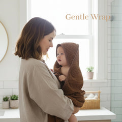 HardNok muslin bath towel set washcloths closeup shows soft cotton for delicate skin