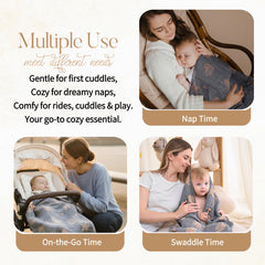HardNok muslin blanket baby swaddled shows a cozy, secure option for newborns.