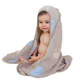 HardNok Ultra-Soft Muslin Hooded Towel folded reveals plush texture for baby bath prep