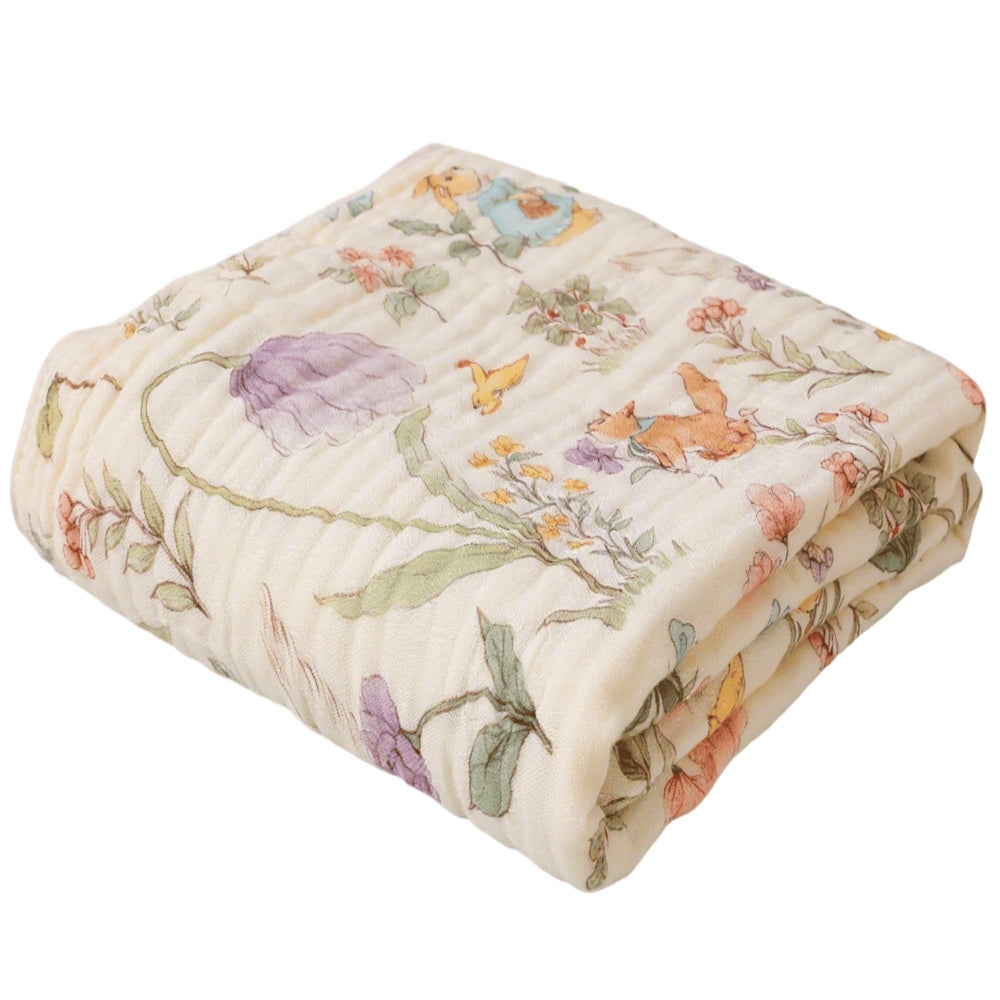 HardNok Ultra-Soft Muslin Blanket woodland design close-up shows premium fabric softness.