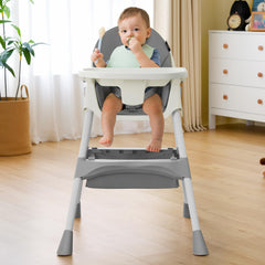 HARPPA 6-in-1 high chair folded frame for compact travel storage