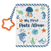 HarvMax Baby's First Family Album cover in soft fabric inviting tactile memory exploration