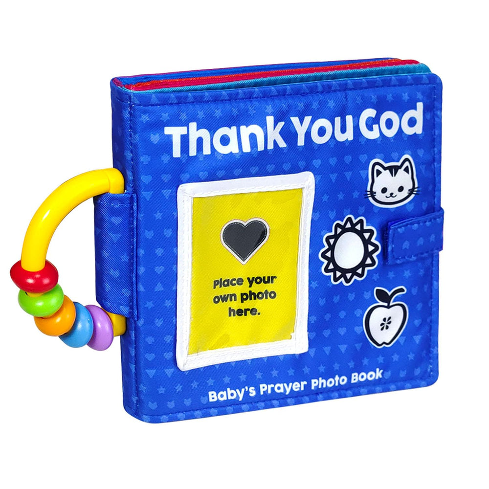 HarvMax Baby's Prayer Photo Book front cover with soft fabric for newborn keepsakes.