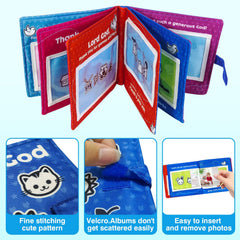 HarvMax Baby's Prayer Photo Book photo slot holds 4x6 photos for easy display.