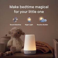 Hatch Rest Baby Gen 2 night-light glow creates a gentle bedtime mood.