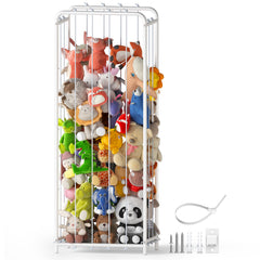 HAVEDAWN all-metal stuffed animal storage assembly highlights durable frame for nursery organization.