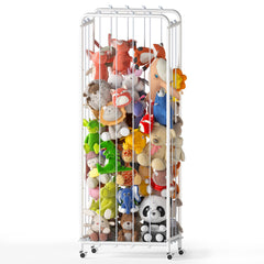 HAVEDAWN all-metal stuffed animal storage front view highlights durable construction for nursery organization.