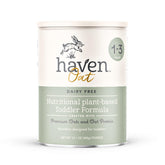 Haven Oat Toddler Formula powder promotes plant-based nutrition for toddlers.