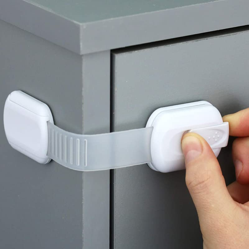 HavenHause child safety lock on fridge closeup promotes secure food access.