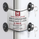 HAVENHAUSE child safety lock on refrigerator secures access and protects snacks.