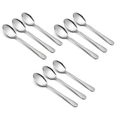 HaWare 9-piece kids spoons close-up hammered pattern for easy grip.
