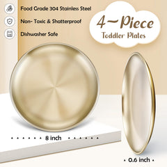 HaWare 8inch plate kids stackable for easy storage during meals