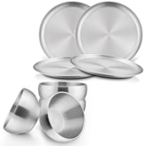 HaWare Kids plates close-up showing durable stainless steel plates for everyday meals.