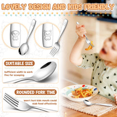 HaWare toddler utensils forks-rounded-tines close-up demonstrating gentle prongs for safe eating.