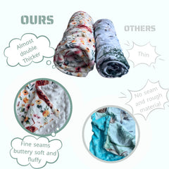 HawSkgFub boho mushroom forest mink blanket reversible side emphasizes dual softness and warmth.